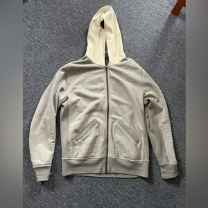 Berluti Italian made zip up sweater with calf-skin hood.